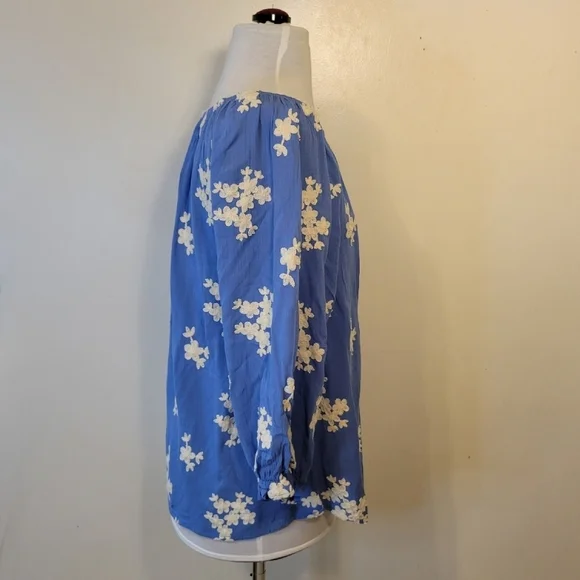 Soft Surroundings (Women's Small) Over size Floral Embroidery Peasant Blouse Top - Picture 3 of 7